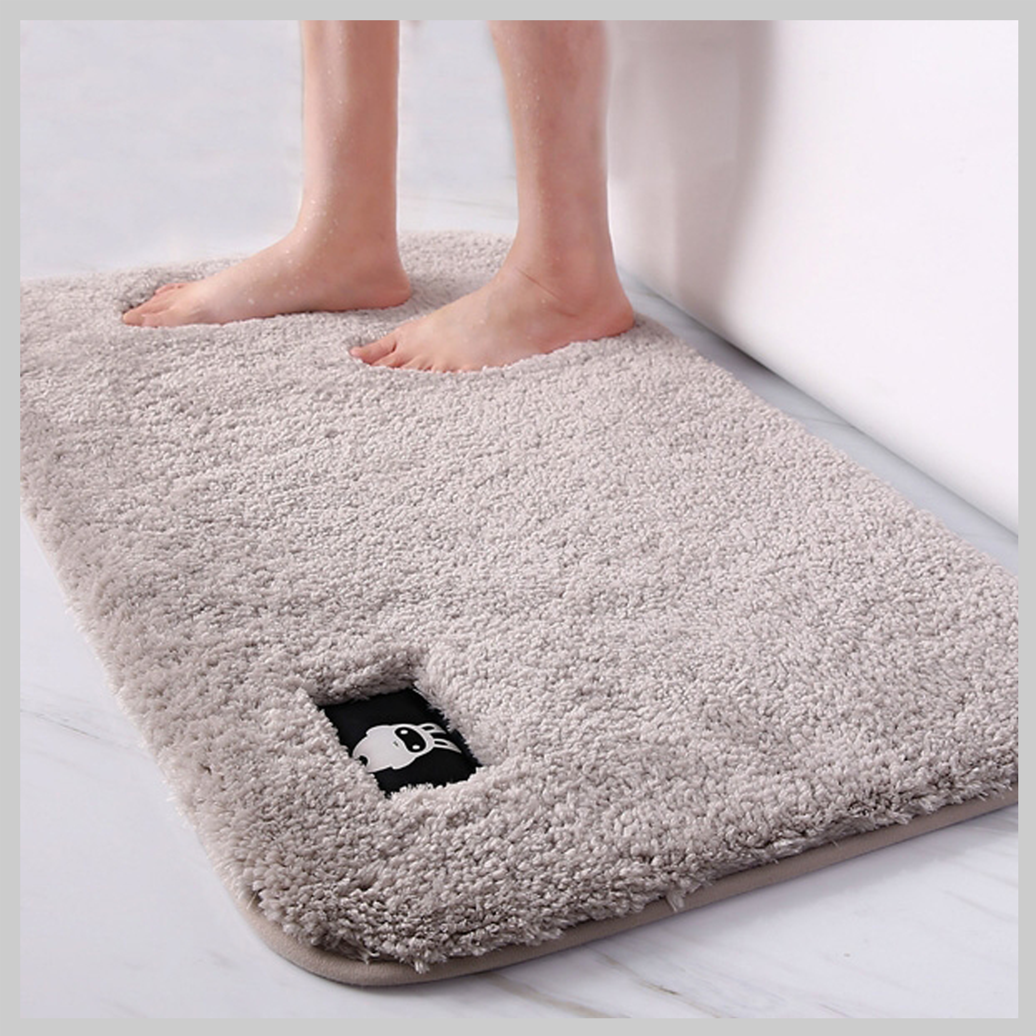 Bathroom Toilet Absorbent Bath Mat Carpet (Gray)