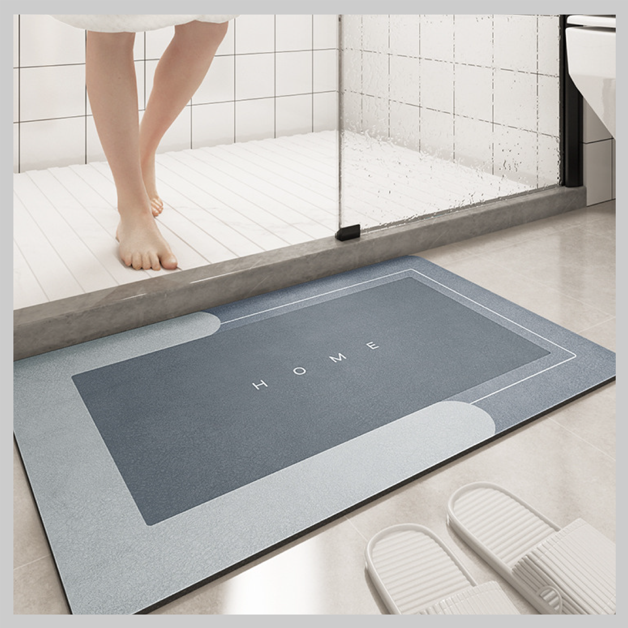Bathroom Sliding Door Floor Foot Mat