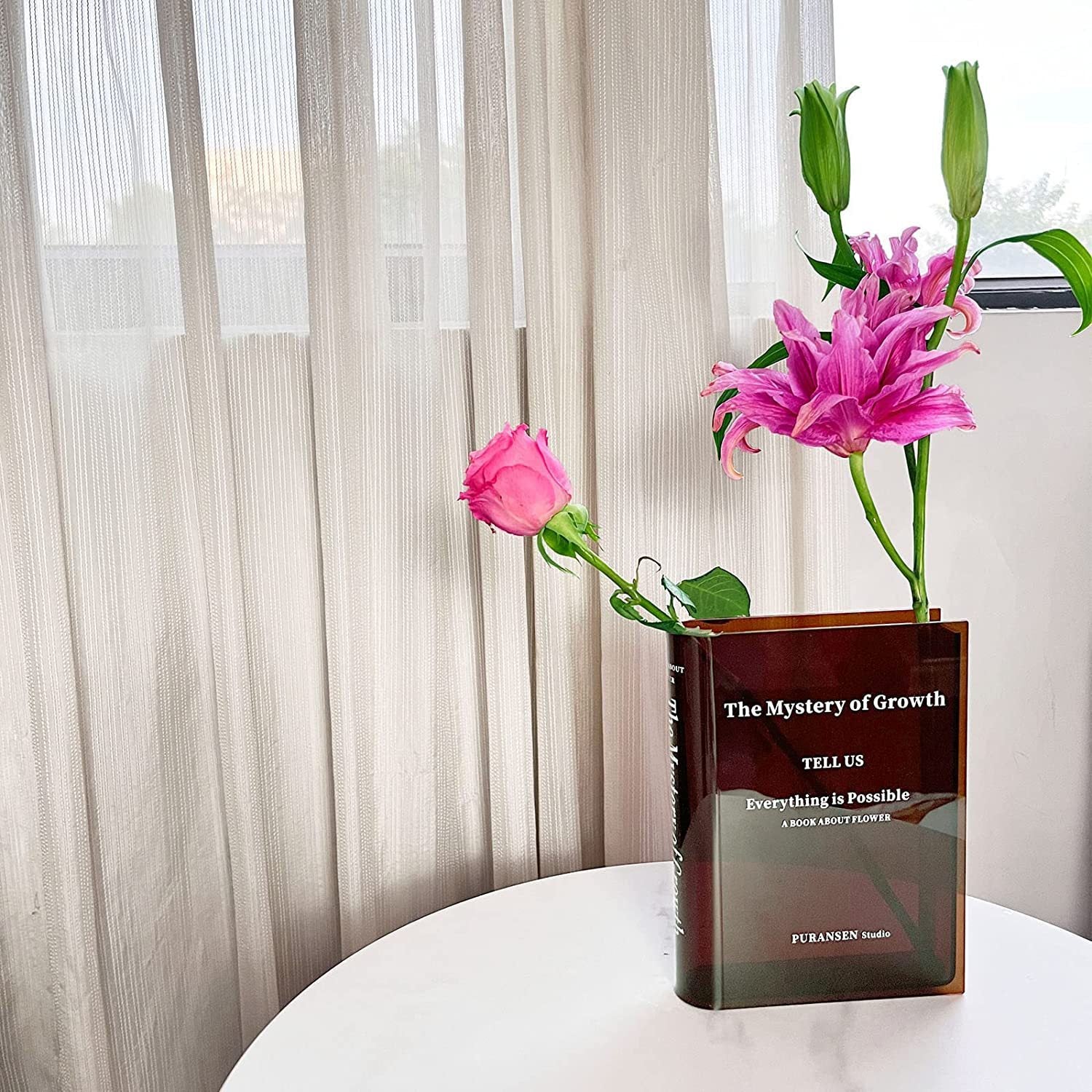 Acrylic Book Vase Simple Living Room Flower Arrangement Water Culture