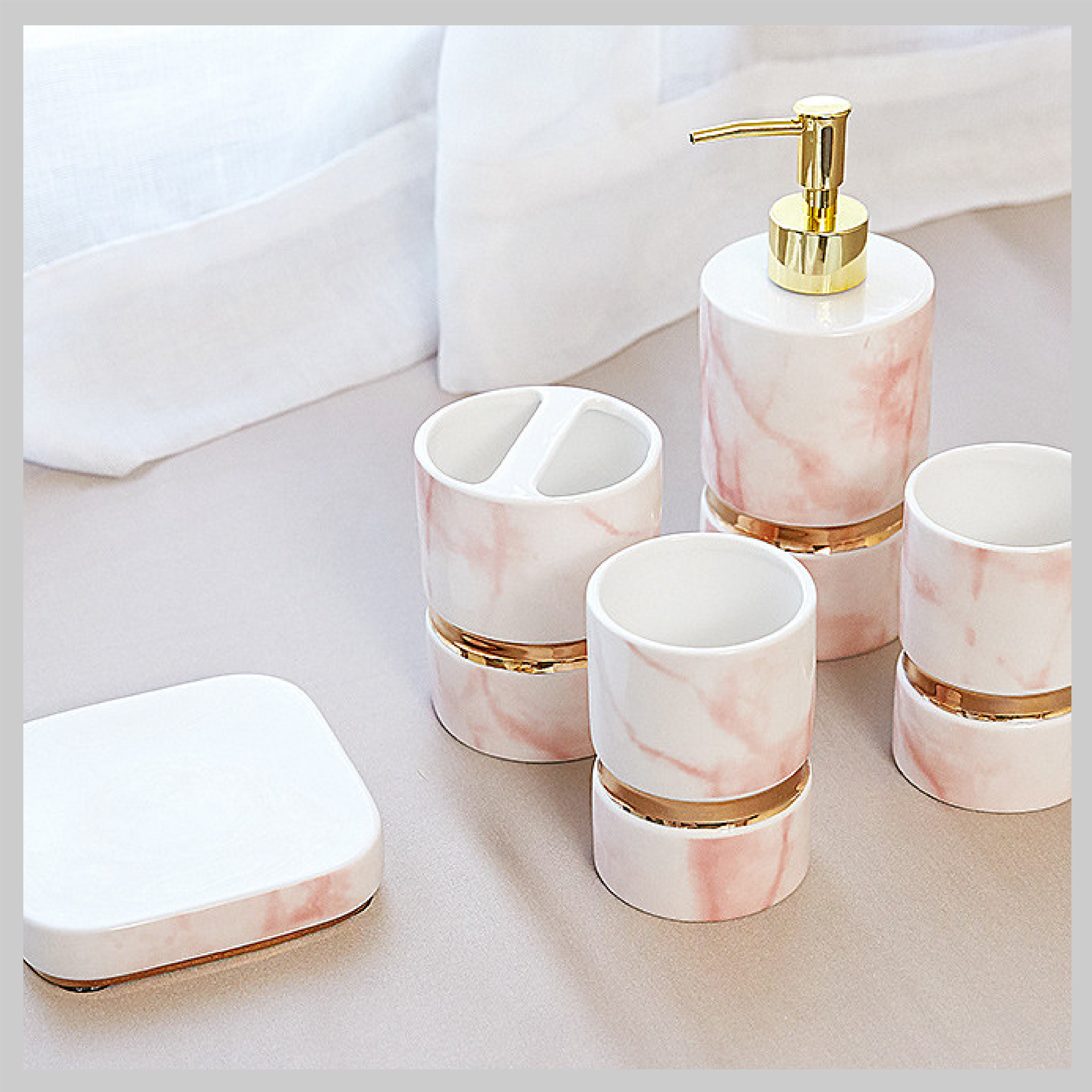 Toiletry Set Ornaments Marble