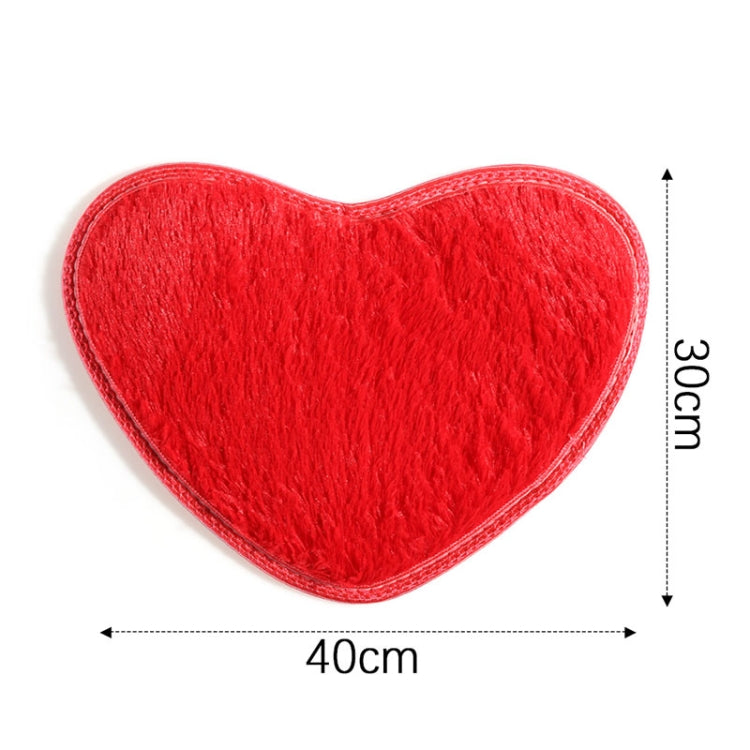 Heart Shape Non-slip Bath Mat (Magenta)