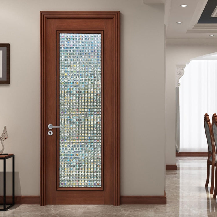 Glue-free Static 3D Glass Film Mosaic Square Colorful Glass Window Grilles