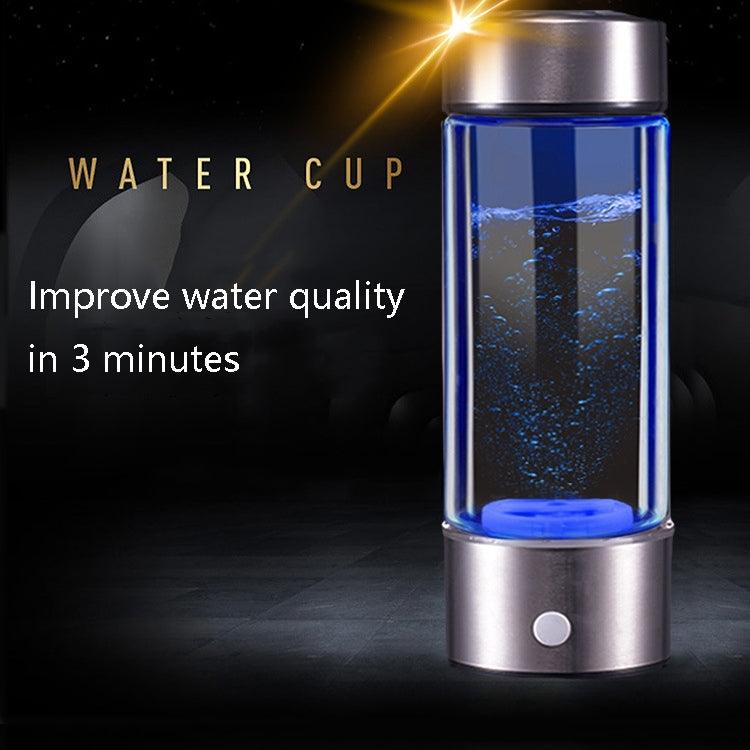 Portable Health Hydrogen-Rich Water Cup High-Concentration Negative Ion Electrolysis Generator, Capacity: 450ml(Black)