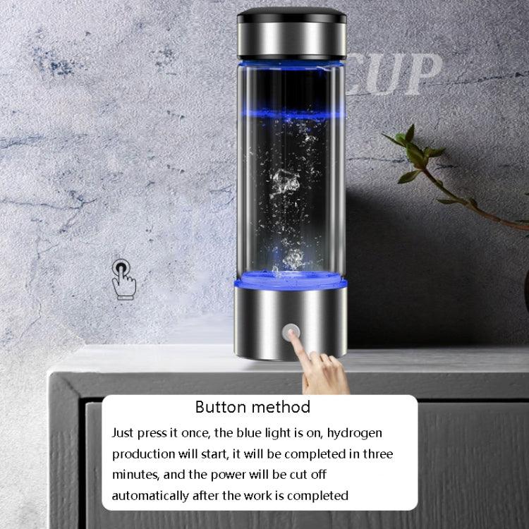 Portable Health Hydrogen-Rich Water Cup High-Concentration Negative Ion Electrolysis Generator, Capacity: 450ml(Black)