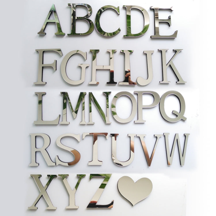 2 PCS Home Decoration Creative Personality English Letters Acrylic Mirror (E)